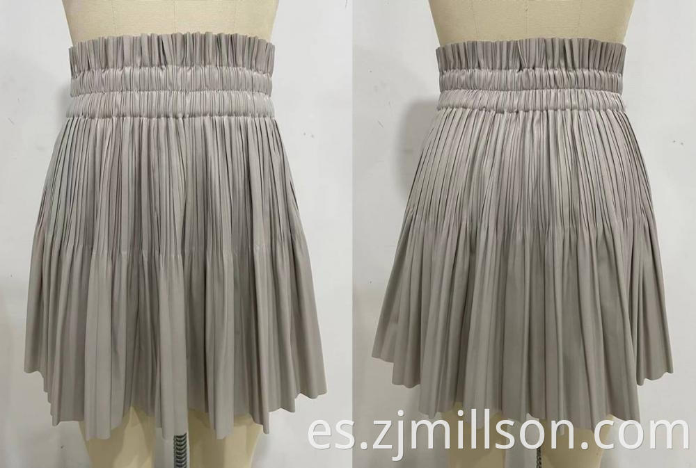 Elastic Waist Pleated Skirt Jpg